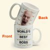 World'S Best Boss Funny Xmas Lights Custom Face - Personalized Photo Mug World'S Best Boss Funny Xmas Lights Custom Face - Personalized Photo Mug