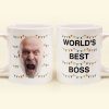 World'S Best Boss Funny Xmas Lights Custom Face - Personalized Photo Mug World'S Best Boss Funny Xmas Lights Custom Face - Personalized Photo Mug