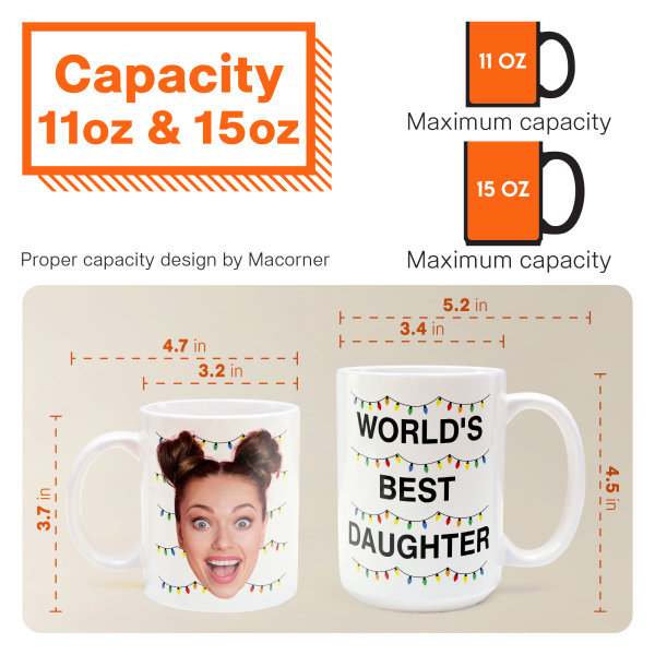World's Best Daughter Funny Custom Face - Personalized Photo Mug World's Best Daughter Funny Custom Face - Personalized Photo Mug