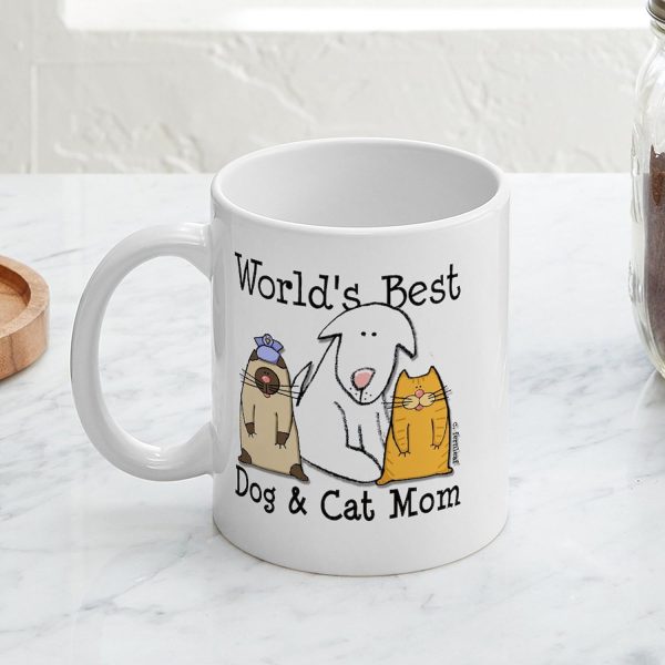 World's Best Dog and Cat Mom Coffee Mug Funny Pet Lover Gift for Dog Mom Cat Mom Women World's Best Dog and Cat Mom Coffee Mug Funny Pet Lover Gift for Dog Mom Cat Mom Women