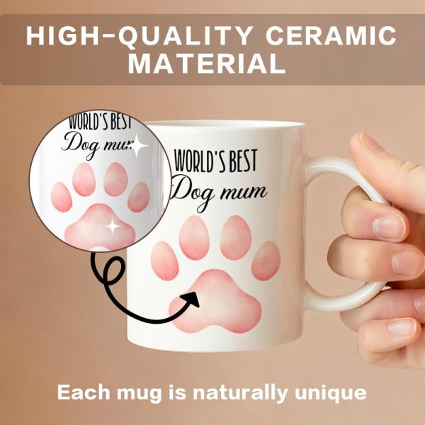 World's Best Dog Mom Coffee Mug Funny Dog Lover Gift for Dog Mom Wife Grandma Friend