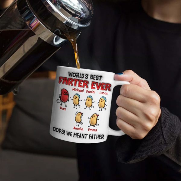 World's Best Farter Ever I Meant Father - 3D Inflated Effect Printed Mug, Personalized White Edge-to-Edge Mug World's Best Farter Ever I Meant Father - 3D Inflated Effect Printed Mug, Personalized White Edge-to-Edge Mug