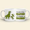 World's Best Farter I Mean Father, Personalized Mug, Gift For Dad, Father's Day Gift, Dinosaur Dad And Kids Mug World's Best Farter I Mean Father, Personalized Mug, Gift For Dad, Father's Day Gift, Dinosaur Dad And Kids Mug