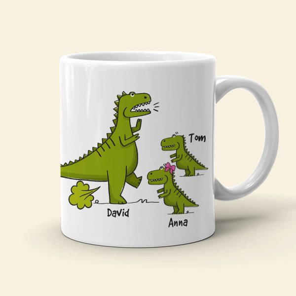 World's Best Farter I Mean Father, Personalized Mug, Gift For Dad, Father's Day Gift, Dinosaur Dad And Kids Mug World's Best Farter I Mean Father, Personalized Mug, Gift For Dad, Father's Day Gift, Dinosaur Dad And Kids Mug