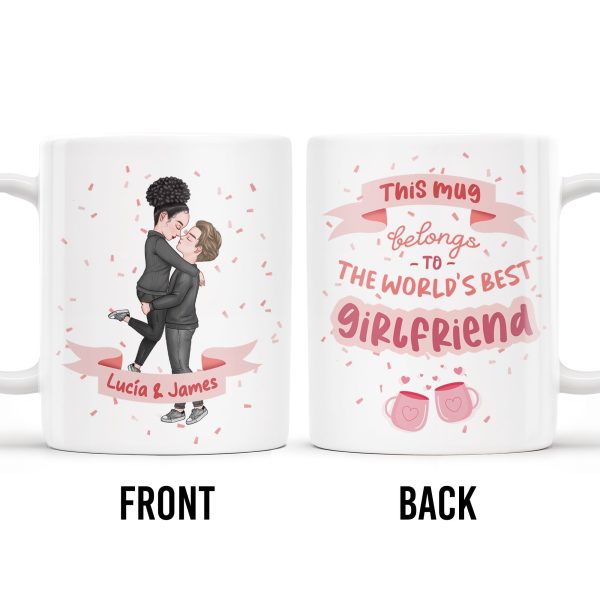 World's Best Girlfriend Romantic Couple Design - Personalized Custom Coffee Mug - CPL218_MG World's Best Girlfriend Romantic Couple Design - Personalized Custom Coffee Mug - CPL218_MG