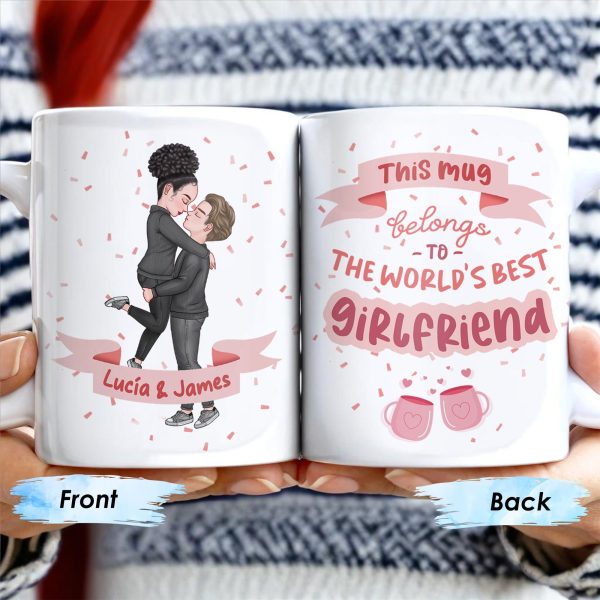 World's Best Girlfriend Romantic Couple Design - Personalized Custom Coffee Mug - CPL218_MG World's Best Girlfriend Romantic Couple Design - Personalized Custom Coffee Mug - CPL218_MG