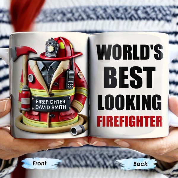 World's Best Looking Firefighter - Personalized Custom Coffee Mug - FIF002_MG World's Best Looking Firefighter - Personalized Custom Coffee Mug - FIF002_MG