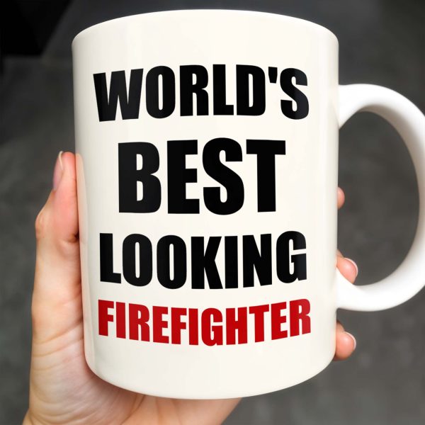 World's Best Looking Firefighter - Personalized Custom Coffee Mug - FIF002_MG World's Best Looking Firefighter - Personalized Custom Coffee Mug - FIF002_MG