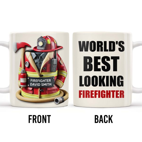 World's Best Looking Firefighter - Personalized Custom Coffee Mug - FIF002_MG World's Best Looking Firefighter - Personalized Custom Coffee Mug - FIF002_MG