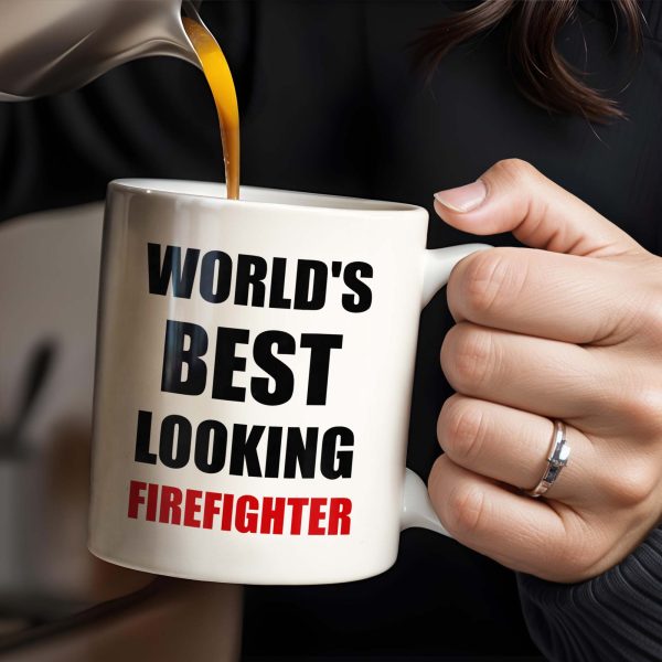 World's Best Looking Firefighter - Personalized Custom Coffee Mug - FIF002_MG World's Best Looking Firefighter - Personalized Custom Coffee Mug - FIF002_MG