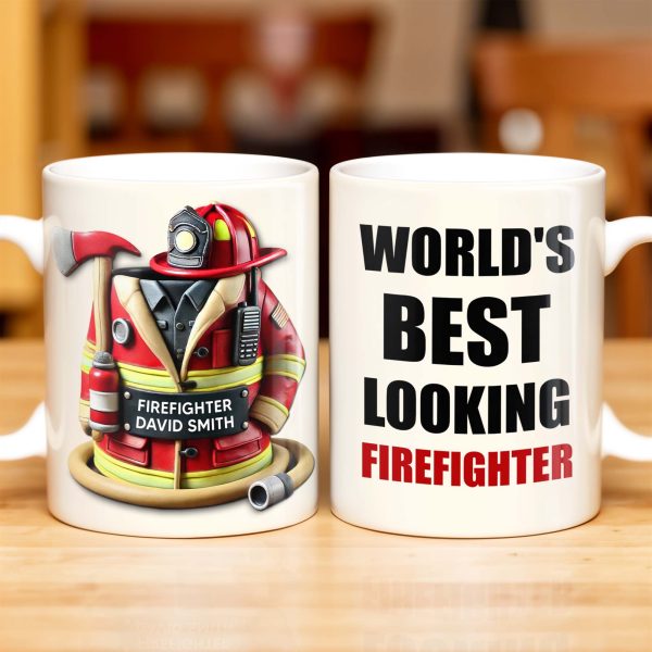 World's Best Looking Firefighter - Personalized Custom Coffee Mug - FIF002_MG World's Best Looking Firefighter - Personalized Custom Coffee Mug - FIF002_MG