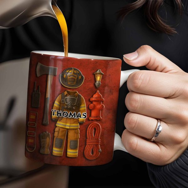 World's Best Looking Firefighter Gear and Helmet - Personalized Custom Coffee Mug - FIF045_MG World's Best Looking Firefighter Gear and Helmet - Personalized Custom Coffee Mug - FIF045_MG