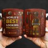 World's Best Looking Firefighter Gear and Helmet - Personalized Custom Coffee Mug - FIF045_MG World's Best Looking Firefighter Gear and Helmet - Personalized Custom Coffee Mug - FIF045_MG