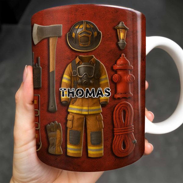 World's Best Looking Firefighter Gear and Helmet - Personalized Custom Coffee Mug - FIF045_MG World's Best Looking Firefighter Gear and Helmet - Personalized Custom Coffee Mug - FIF045_MG