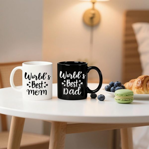 World's Best Mom And Dad Coffee Mug Set, Gift for Parents from Daughter Son Kids Anniversary Birthday Gift World's Best Mom And Dad Coffee Mug Set, Gift for Parents from Daughter Son Kids Anniversary Birthday Gift