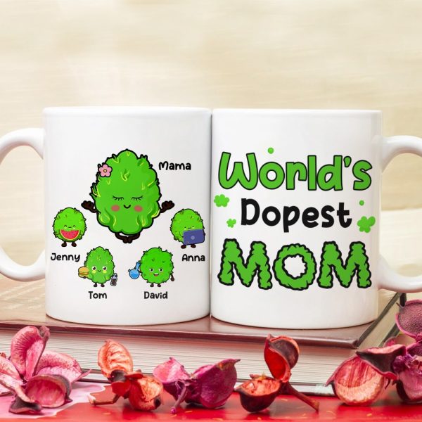 World's Dopest Mom, Personalized Mug, Gift For Mom, Mother's Day Gift, Mom's Little Buds World's Dopest Mom, Personalized Mug, Gift For Mom, Mother's Day Gift, Mom's Little Buds
