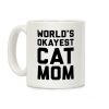 World's Okayest Cat Mom Coffee Mug World's Okayest Cat Mom Coffee Mug