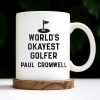 World's Okayest Golfer, Golf Flag and Distressed American Flag - Personalized Custom Coffee Mug - GOLF002_MG