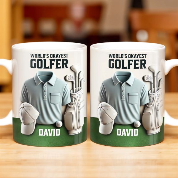 World's Okayest Golfer, Golf Shirt, Golf Clubs, Golf Cap - Personalized Custom Coffee Mug - FAM318_MG World's Okayest Golfer, Golf Shirt, Golf Clubs, Golf Cap - Personalized Custom Coffee Mug - FAM318_MG