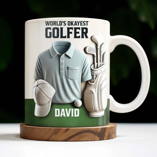 World's Okayest Golfer, Golf Shirt, Golf Clubs, Golf Cap - Personalized Custom Coffee Mug - FAM318_MG World's Okayest Golfer, Golf Shirt, Golf Clubs, Golf Cap - Personalized Custom Coffee Mug - FAM318_MG