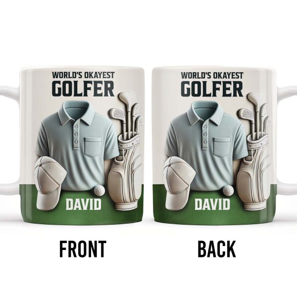 World's Okayest Golfer, Golf Shirt, Golf Clubs, Golf Cap - Personalized Custom Coffee Mug - FAM318_MG World's Okayest Golfer, Golf Shirt, Golf Clubs, Golf Cap - Personalized Custom Coffee Mug - FAM318_MG