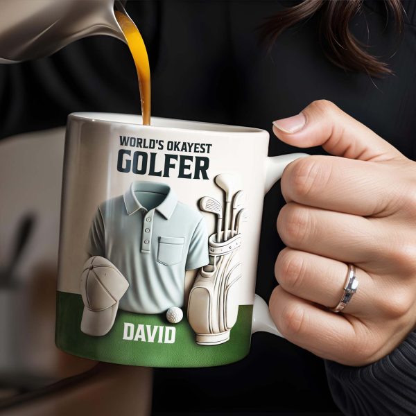 World's Okayest Golfer, Golf Shirt, Golf Clubs, Golf Cap - Personalized Custom Coffee Mug - FAM318_MG World's Okayest Golfer, Golf Shirt, Golf Clubs, Golf Cap - Personalized Custom Coffee Mug - FAM318_MG