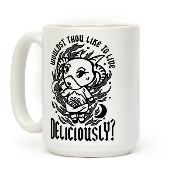 Wouldst Thou Like to Live Deliciously Animal Crossing Parody Coffee Mug Wouldst Thou Like to Live Deliciously Animal Crossing Parody Coffee Mug