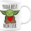 Yoda Best Mom Ever Coffee Mug Funny Gift for Mom from Daughter Son Kids Husband, Mothers Day Birthday Gift Yoda Best Mom Ever Coffee Mug Funny Gift for Mom from Daughter Son Kids Husband, Mothers Day Birthday Gift