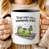 Yoga Frog Downward Spiral Personalized Mug, Funny Mental Health Humor Gift with Custom Name Yoga Frog Downward Spiral Personalized Mug, Funny Mental Health Humor Gift with Custom Name