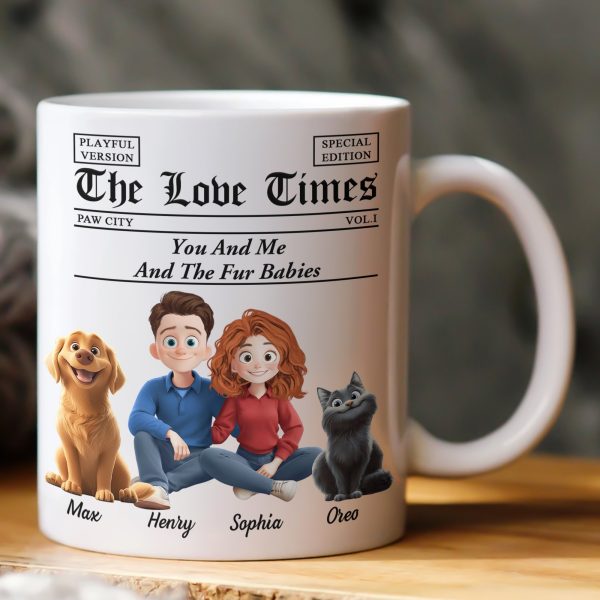 You And Me And The Dogs, Cats, Fur Babies - Newspaper Themed - Personalized Mug You And Me And The Dogs, Cats, Fur Babies - Newspaper Themed - Personalized Mug