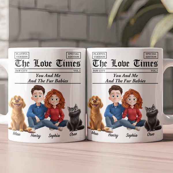 You And Me And The Dogs, Cats, Fur Babies - Newspaper Themed - Personalized Mug You And Me And The Dogs, Cats, Fur Babies - Newspaper Themed - Personalized Mug