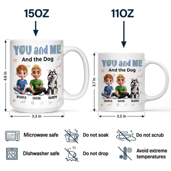 You And Me & The Dogs Sitting Couple - Personalized Mug You And Me & The Dogs Sitting Couple - Personalized Mug