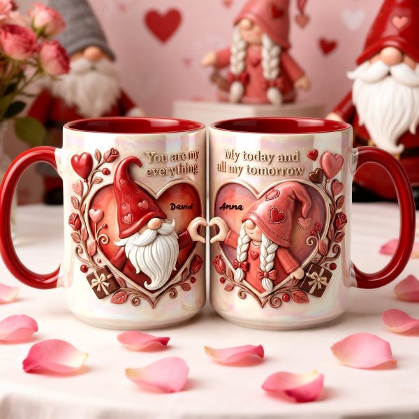 You Are My Everything - Personalized Accent Mug - Gift For Couple, Gnome Lovers HH01 You Are My Everything - Personalized Accent Mug - Gift For Couple, Gnome Lovers HH01
