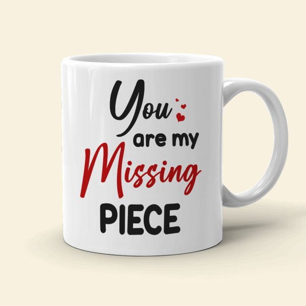 You Are My Missing Piece, Couple Puzzle Hugging White Mug You Are My Missing Piece, Couple Puzzle Hugging White Mug