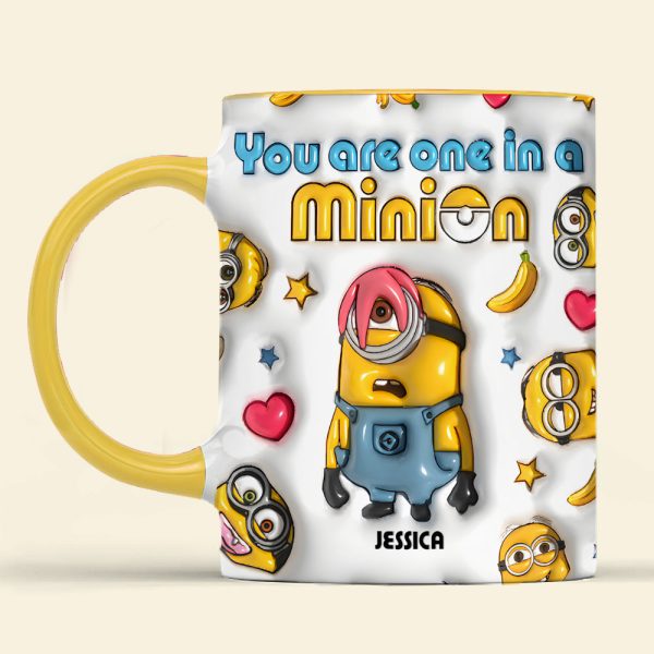You Are One In A Million - Personalized 3D Inflated Effect Accent Mug - Gift For Yellow Monster Fan HH01