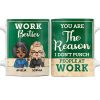 You Are The Reason I Don't Punch People At Work Teacher - Funny, Anniversary, Birthday Gifts For Colleagues, Coworker, Besties - Personalized Custom White Edge-to-Edge Mug You Are The Reason I Don't Punch People At Work Teacher - Funny, Anniversary, Birthday Gifts For Colleagues, Coworker, Besties - Personalized Custom White Edge-to-Edge Mug