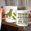 You Fart Too Much But I Still Love You, Personalized Mug, Gift For Mom, Mother's Day Gift, Dinosaur Mom And Kids Mug