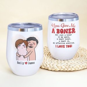 You Give Me A Boner Personalized Couple Mug, Gift For Couple