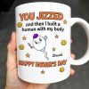 You Jizzed And Then I Built A Human With My Body, Happy Father's Day, Sperm Character, Stars, Smiley Faces - Personalized Custom Coffee Mug - DAD167_MG You Jizzed And Then I Built A Human With My Body, Happy Father's Day, Sperm Character, Stars, Smiley Faces - Personalized Custom Coffee Mug - DAD167_MG