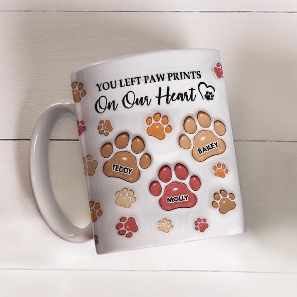 You Left Paw Prints - Personalized 3D Inflated Effect Ceramic Mug - Gift For Pet Lovers | NA94 You Left Paw Prints - Personalized 3D Inflated Effect Ceramic Mug - Gift For Pet Lovers | NA94