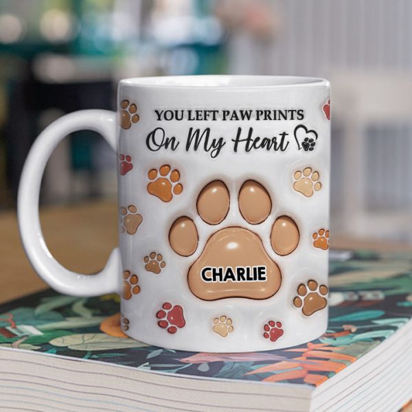 You Left Paw Prints - Personalized 3D Inflated Effect Ceramic Mug - Gift For Pet Lovers | NA94 You Left Paw Prints - Personalized 3D Inflated Effect Ceramic Mug - Gift For Pet Lovers | NA94