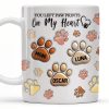 You Left Paw Prints On My Heart, Paw Prints and Custom Names - Personalized Custom Coffee Mug - PME059_MG You Left Paw Prints On My Heart, Paw Prints and Custom Names - Personalized Custom Coffee Mug - PME059_MG