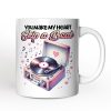You Make My Heart Skip a Beat Personalized Mug, Vintage Turntable Vinyl Record Player Cute Gift With Custom Name You Make My Heart Skip a Beat Personalized Mug, Vintage Turntable Vinyl Record Player Cute Gift With Custom Name