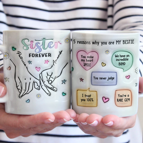 You Make My Heart Smile - Bestie Personalized Custom 3D Inflated Effect Printed Mug - Gift For Best Friends, BFF, Sisters, Coworkers You Make My Heart Smile - Bestie Personalized Custom 3D Inflated Effect Printed Mug - Gift For Best Friends, BFF, Sisters, Coworkers