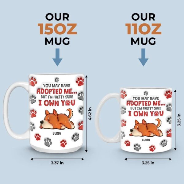 You May Have Adopted Us But We're Pretty Sure We Own You - Dog & Cat Personalized Custom 3D Inflated Effect Printed Mug - Christmas Gift For Pet Owners, Pet Lovers You May Have Adopted Us But We're Pretty Sure We Own You - Dog & Cat Personalized Custom 3D Inflated Effect Printed Mug - Christmas Gift For Pet Owners, Pet Lovers