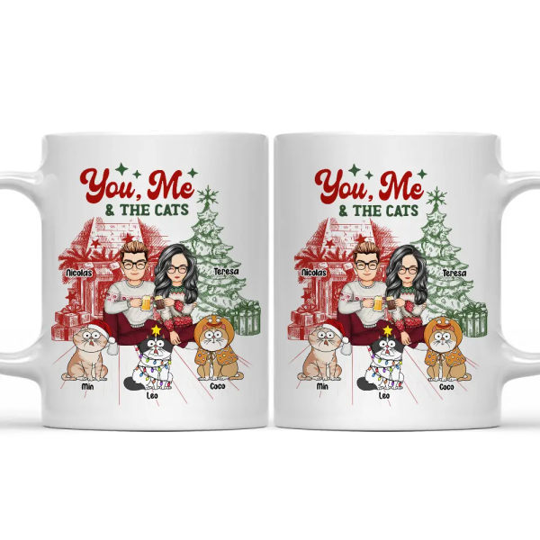 You, Me And The Cats - Personalized Mug