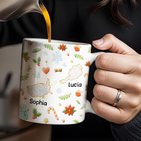 You Seriously Live Too Far, Countries Map And Hearts Design - Personalized Custom Coffee Mug - BST422_MG You Seriously Live Too Far, Countries Map And Hearts Design - Personalized Custom Coffee Mug - BST422_MG