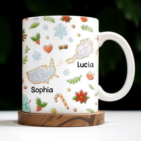 You Seriously Live Too Far, Countries Map And Hearts Design - Personalized Custom Coffee Mug - BST422_MG You Seriously Live Too Far, Countries Map And Hearts Design - Personalized Custom Coffee Mug - BST422_MG