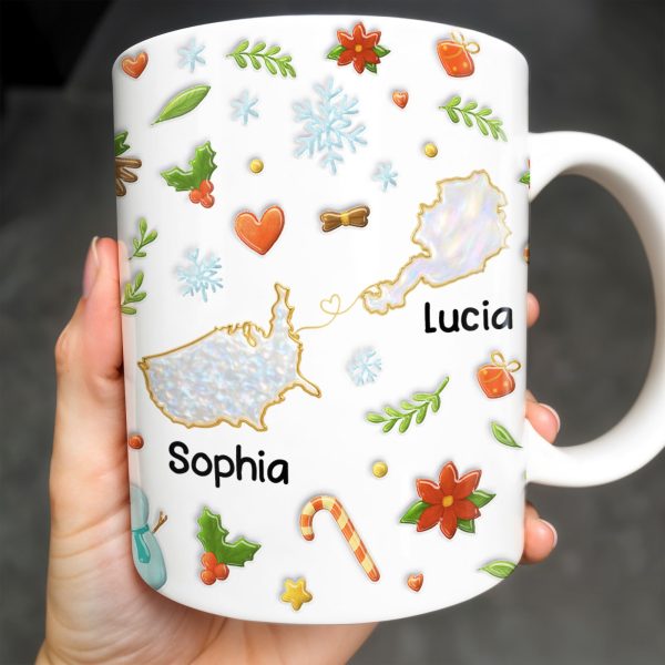 You Seriously Live Too Far, Countries Map And Hearts Design - Personalized Custom Coffee Mug - BST422_MG You Seriously Live Too Far, Countries Map And Hearts Design - Personalized Custom Coffee Mug - BST422_MG