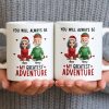 You Will Always Be My Greatest Adventure With Hearts And Santa Hats - Personalized Custom Coffee Mug - CPL1035_MG